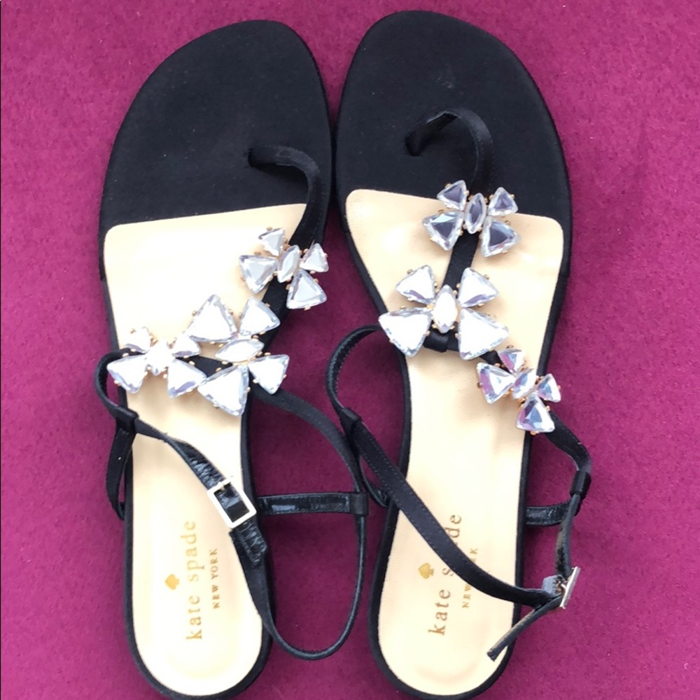 ✨kate spade black flat sandals
